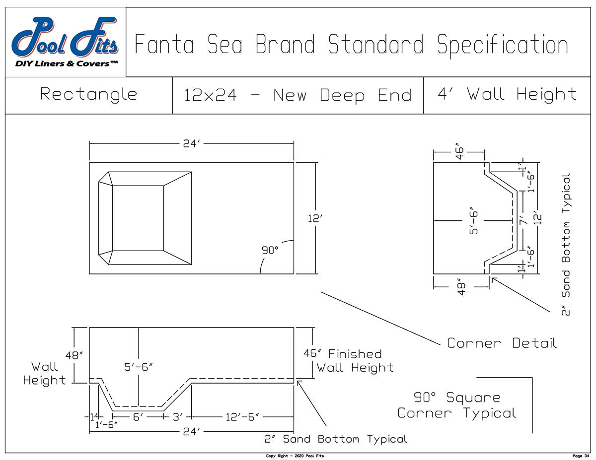Pool Fits Fanta Sea 12 x 24 Hopper