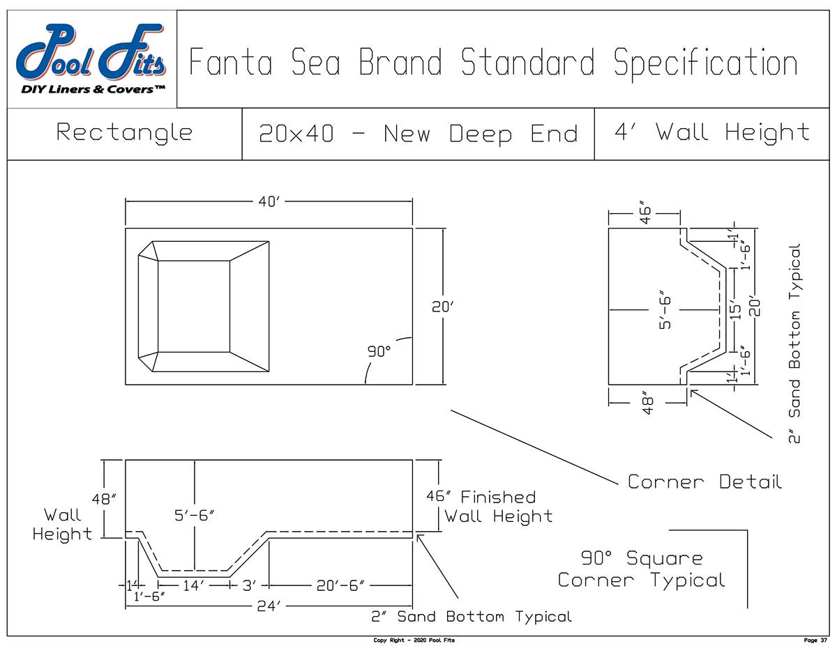 Pool Fits Fanta Sea 20 x 40 Hopper
