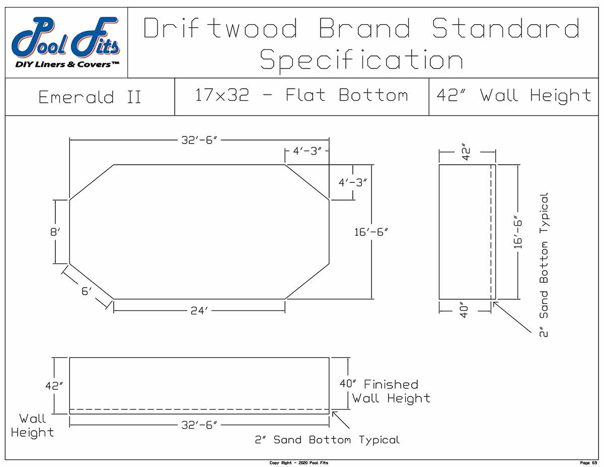 Driftwood 17' x 32' Emerald Flat Bottom