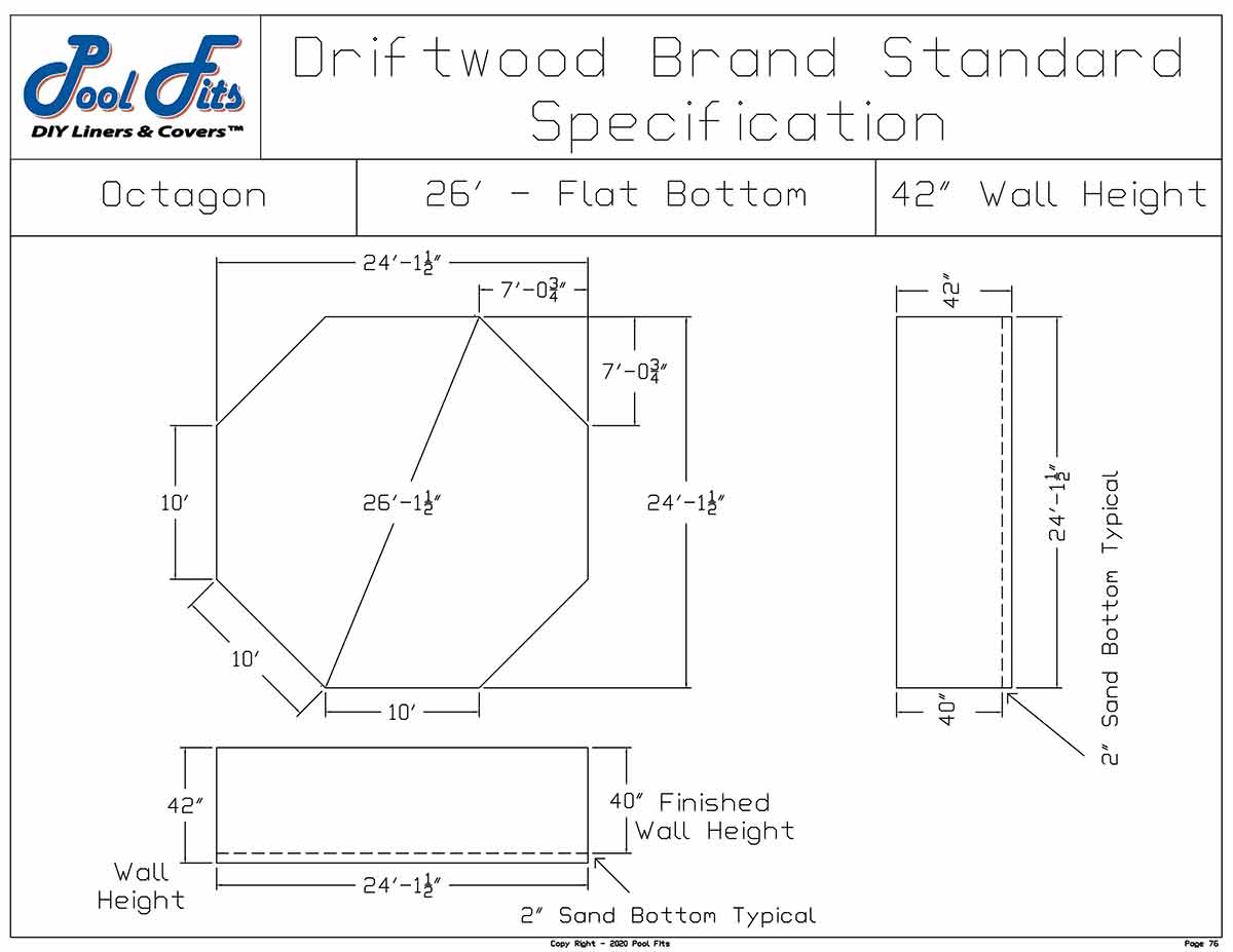 Driftwood 26' Octagon Flat Bottom