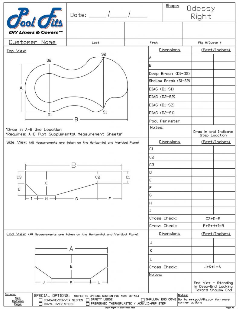 Odessy Right Hand Measurement Form