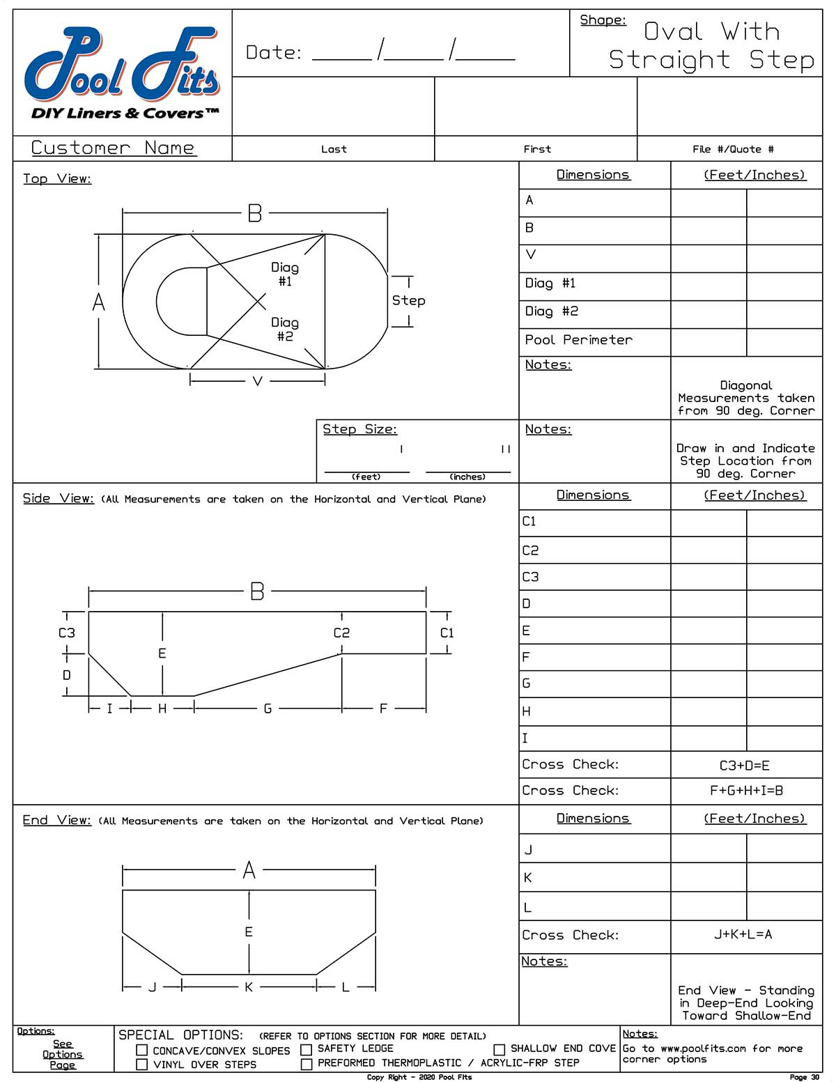 oval inground pool sizes