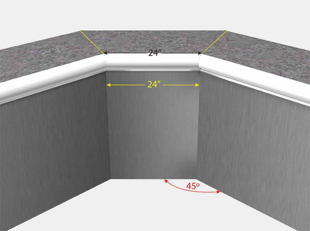 2 Foot Cut Off Corner - Isometric View