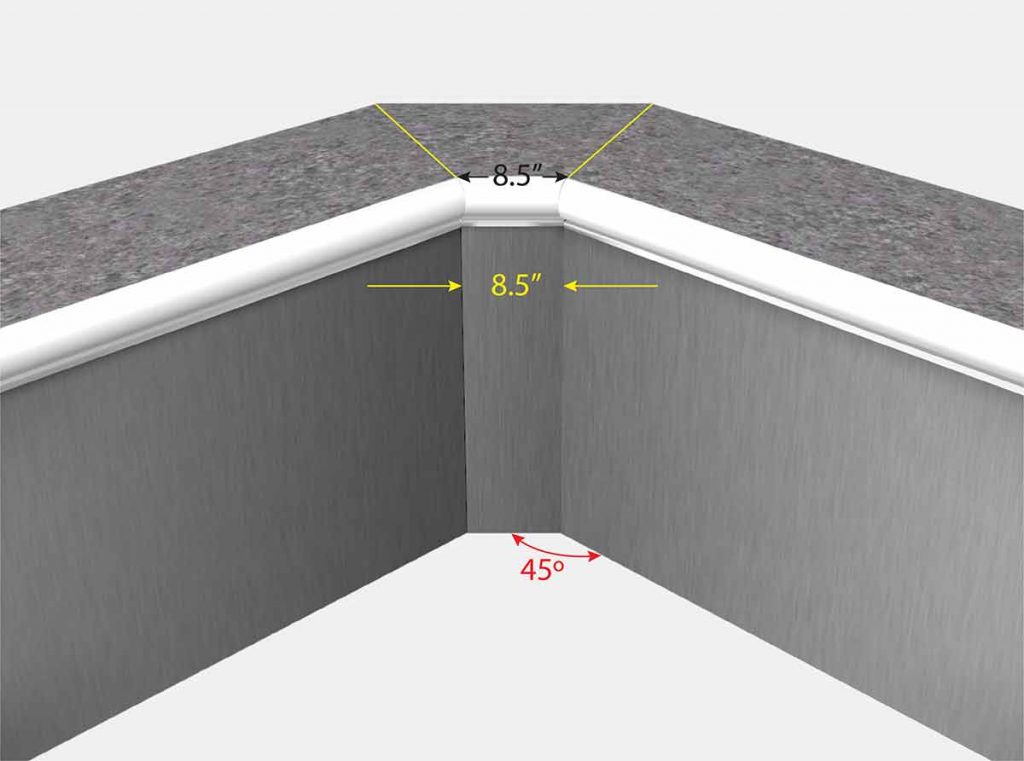 8 1/2 Inch Cut Off Corner - Isometric View