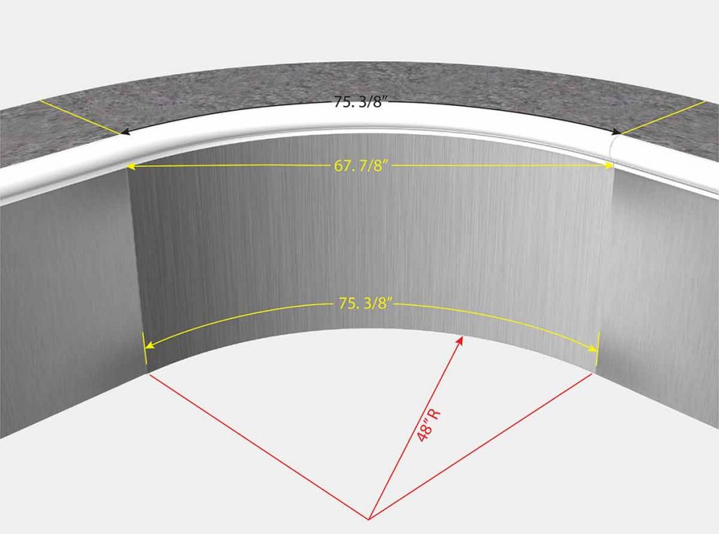 4 foot Radius Corners - Isometric View