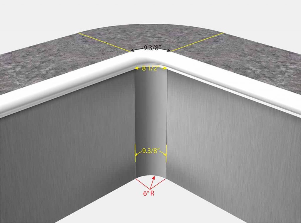 6" Radius Corners - Isometric View