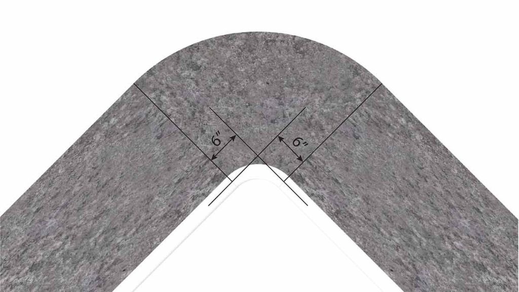 6 Inch Radius Corner - Top View