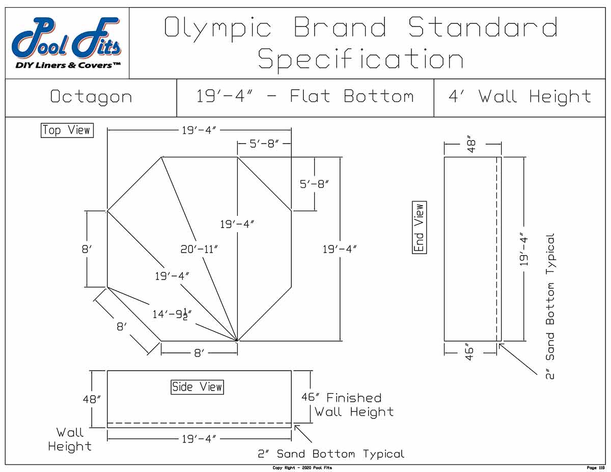 Olympic 19'4 x 19'4 Octagon Flat Bottom