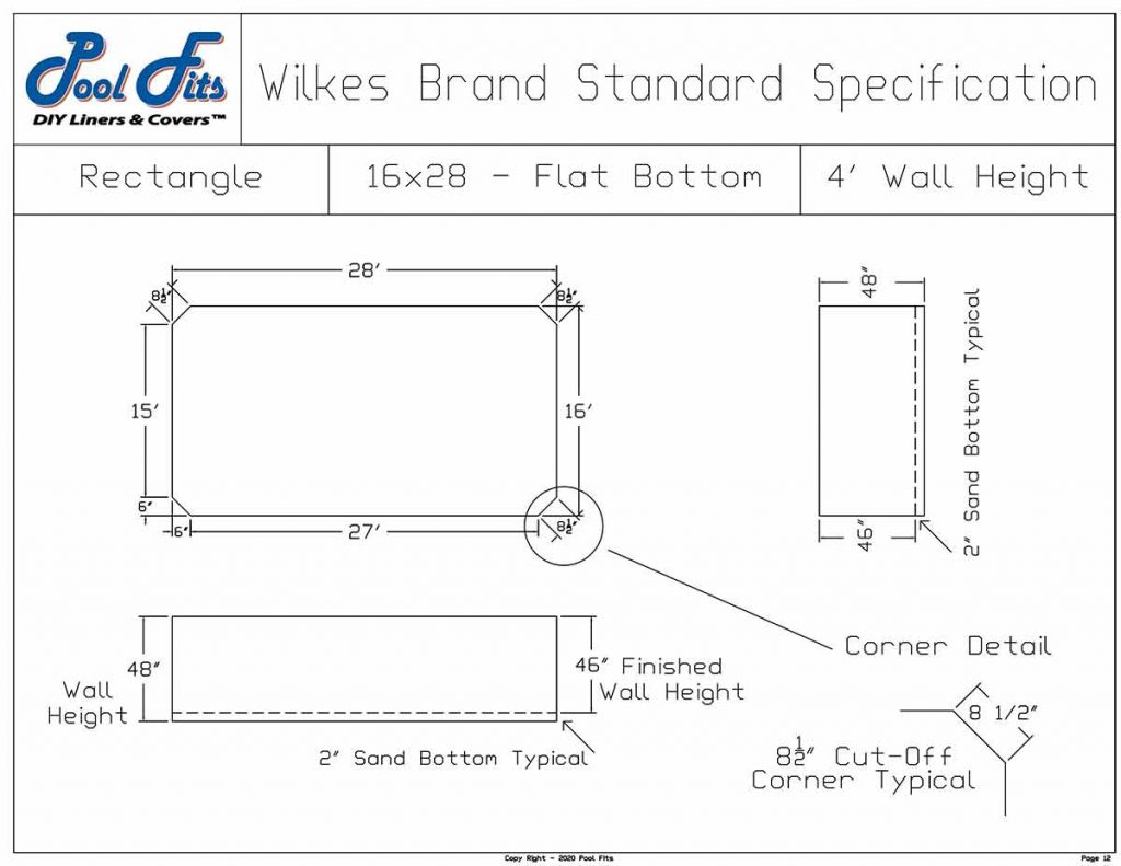 Wilkes 16' x 28' Flat Bottom