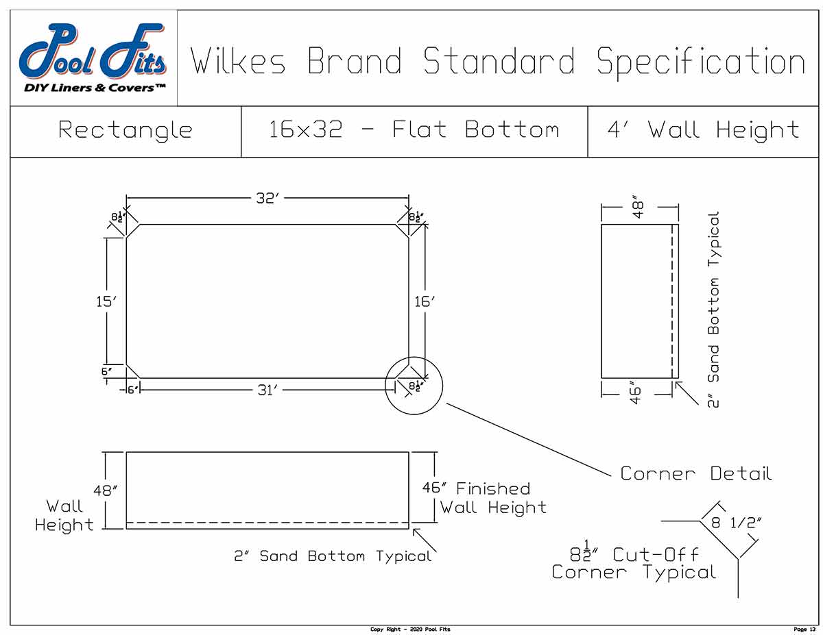 Wilkes 16' x 32' Flat Bottom