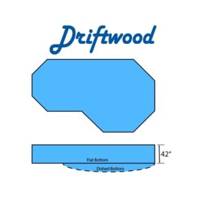 Driftwood Swimming Pool Kidney Flat | Dished Bottom Diagram
