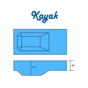 Kayak Swimming Pool Rectangle Graduated Deep End (GDE) Bottom Diagram