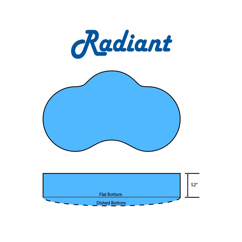 Radiant Swimming Pool Freeform Blue Lagoon Flat Bottom Diagram