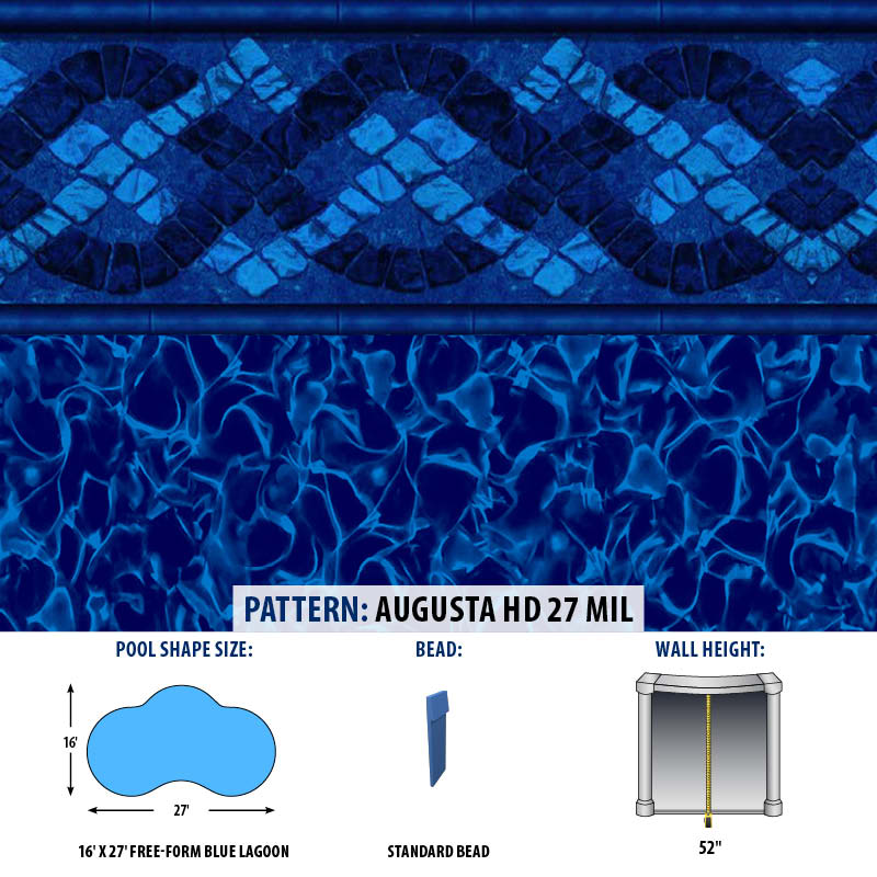 Radiant Metric 16'x27' Freeform Blue Lagoon Augusta HD Pattern - 52"