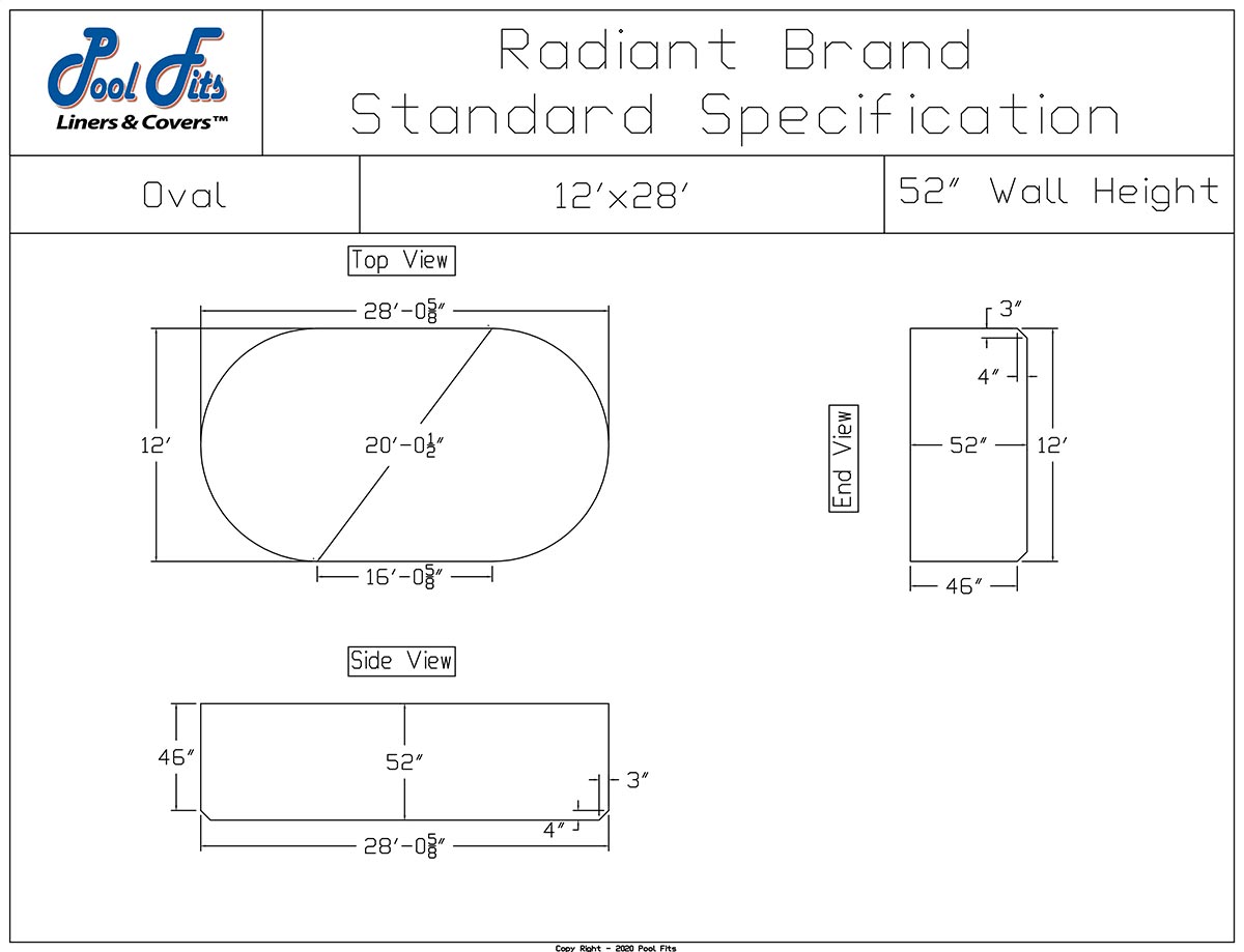 Radiant 12' x 28' Oval