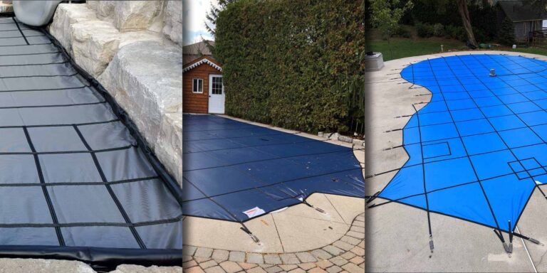 Mesh and Solid Swimming Pool Winter Safety Covers