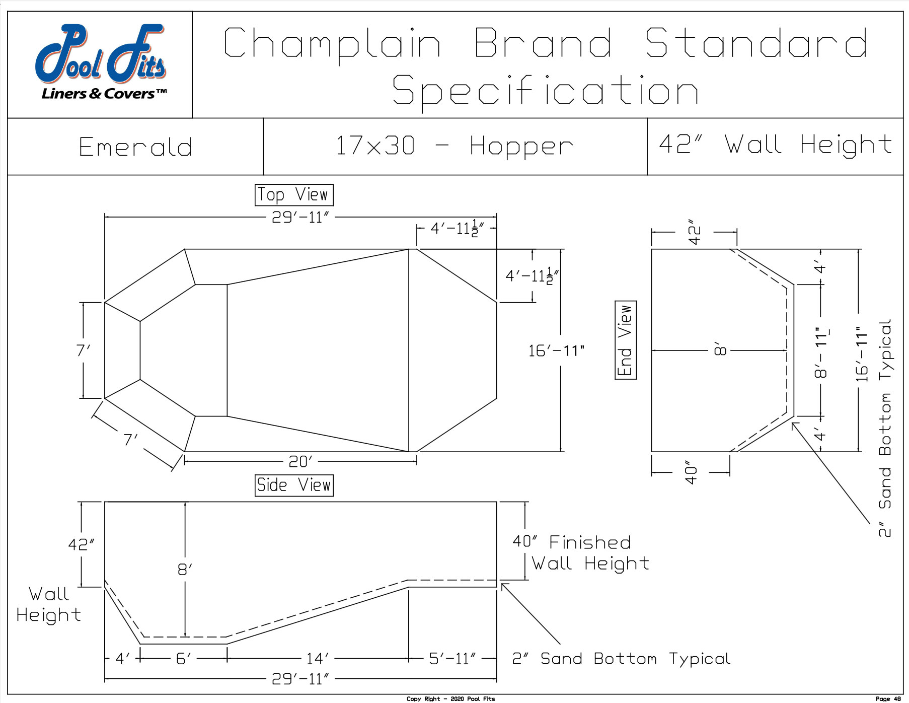Champlain 17'x30' Emerald Hopper Spec Sheet