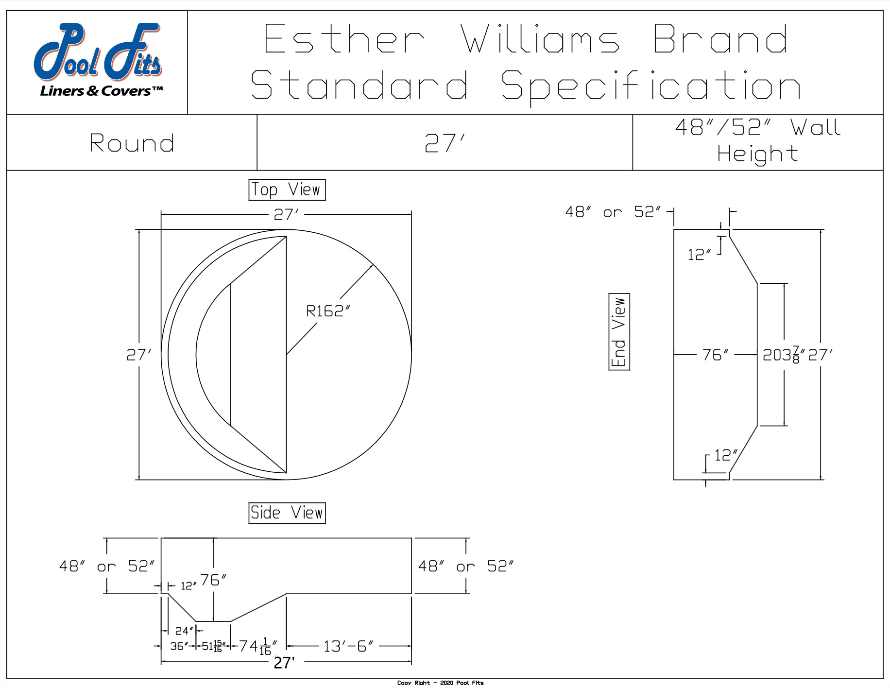 Esther Williams 27' Round Hopper Spec Sheet