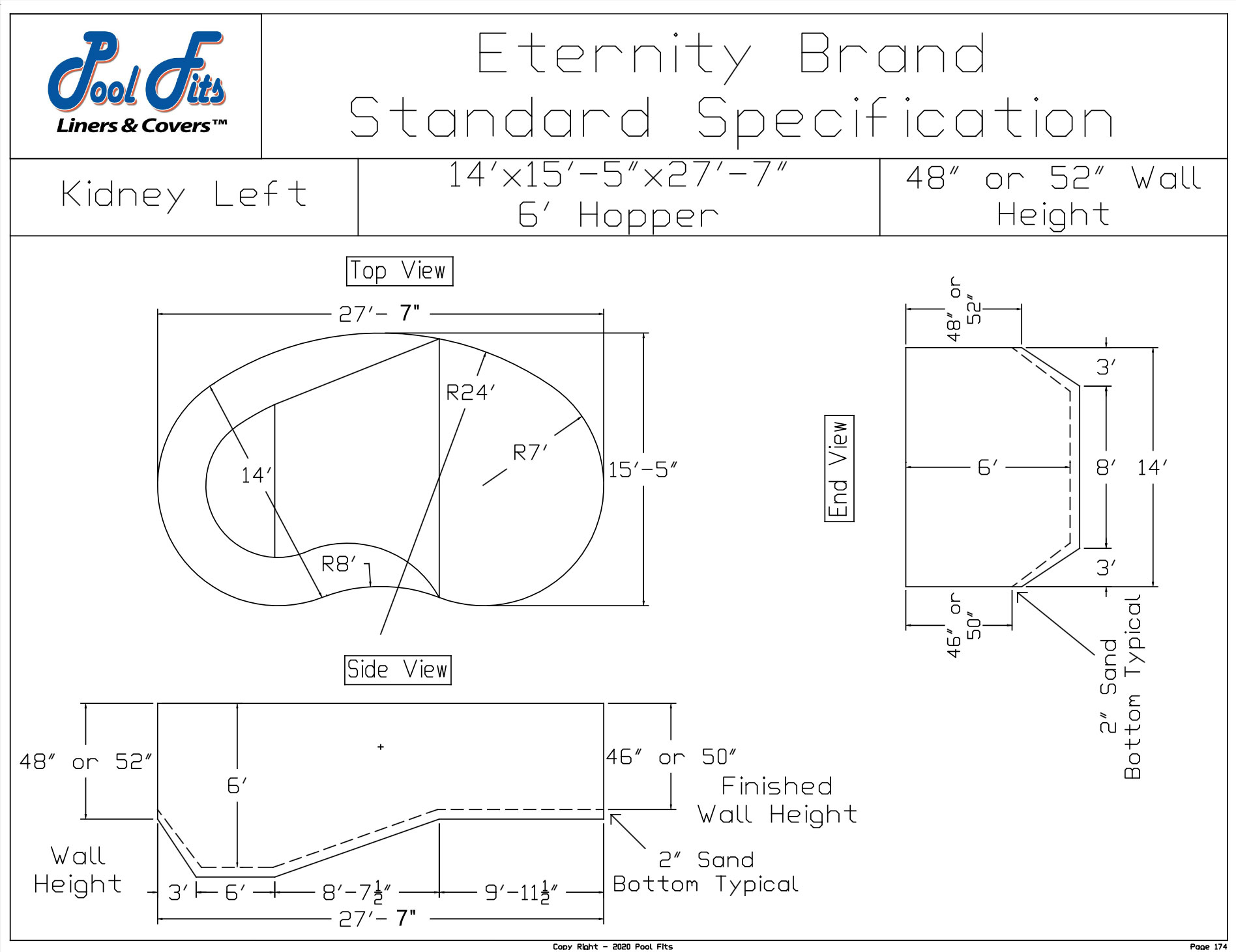 Eternity 14'x28' Kidney Left Hopper Spec Sheet