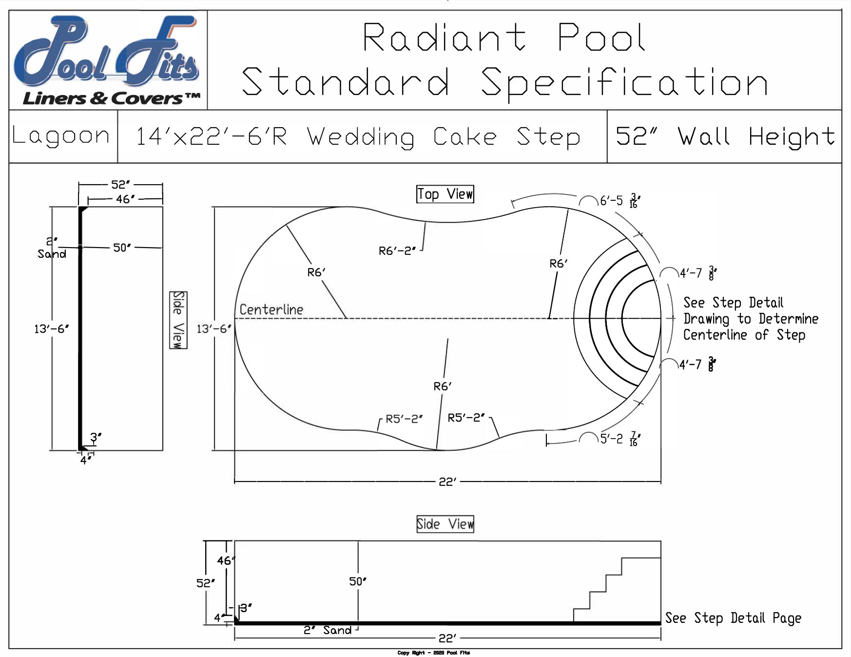 Radiant 14'x22' Blue Lagoon With 6' Wedding Cake Step
