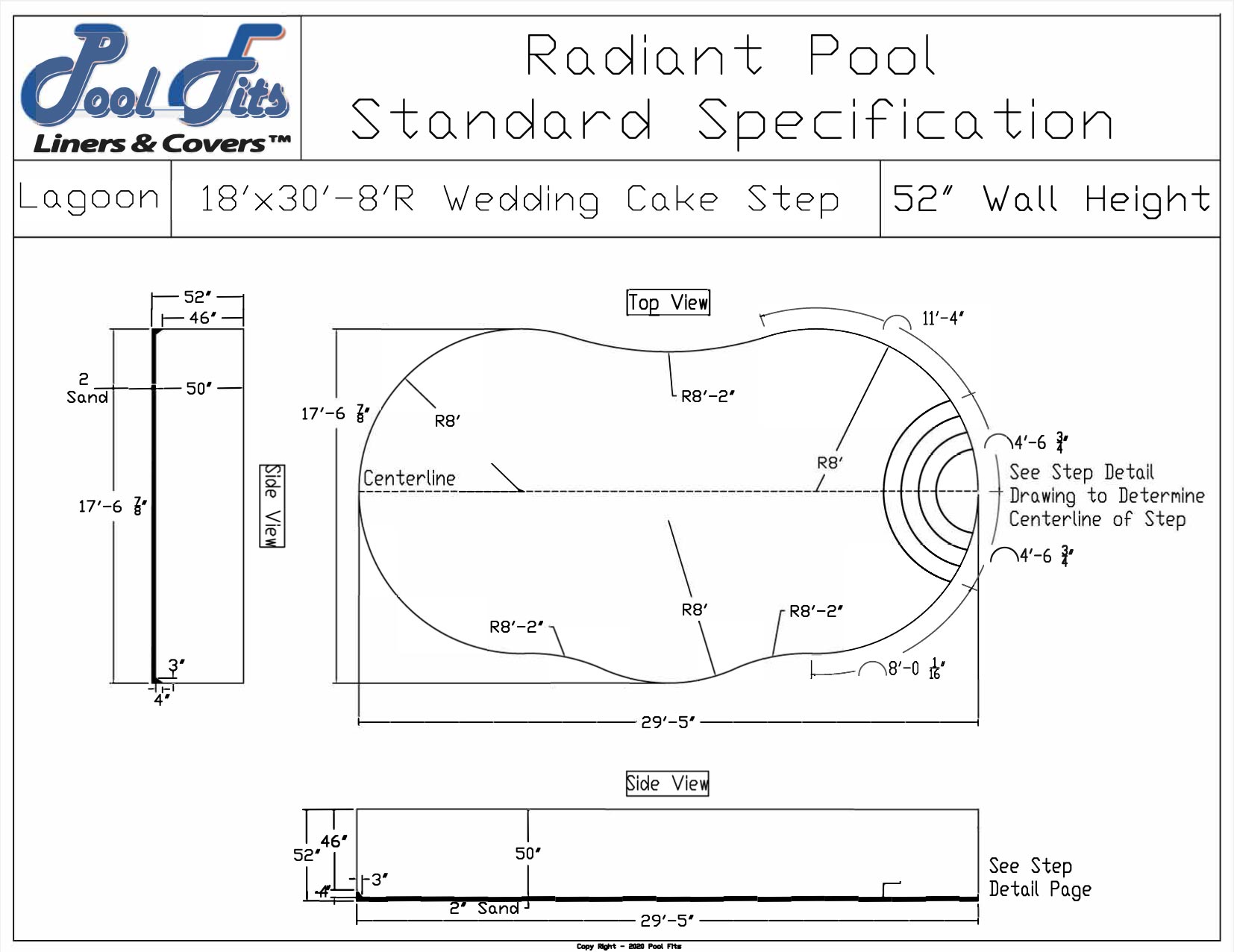 Radiant 18'x30' Blue Lagoon With 8' Wedding Cake Step