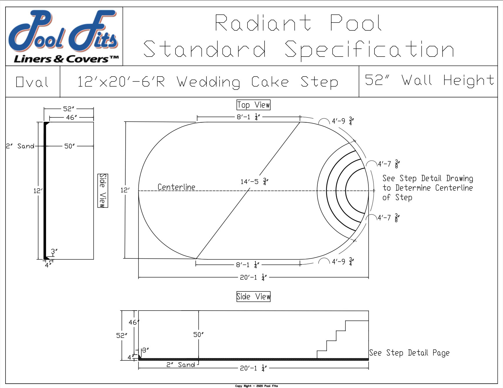 Radiant 12'x20' Oval With 6' Wedding Cake Step