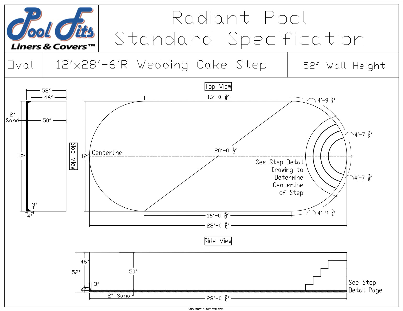 Radiant 12'x28' Oval With 6' Wedding Cake Step