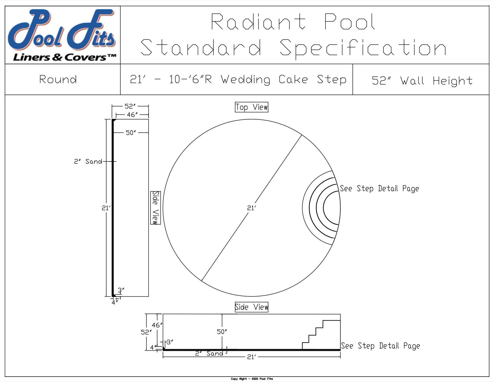 Radiant 21' Round With 10'-6" Wedding Cake Step