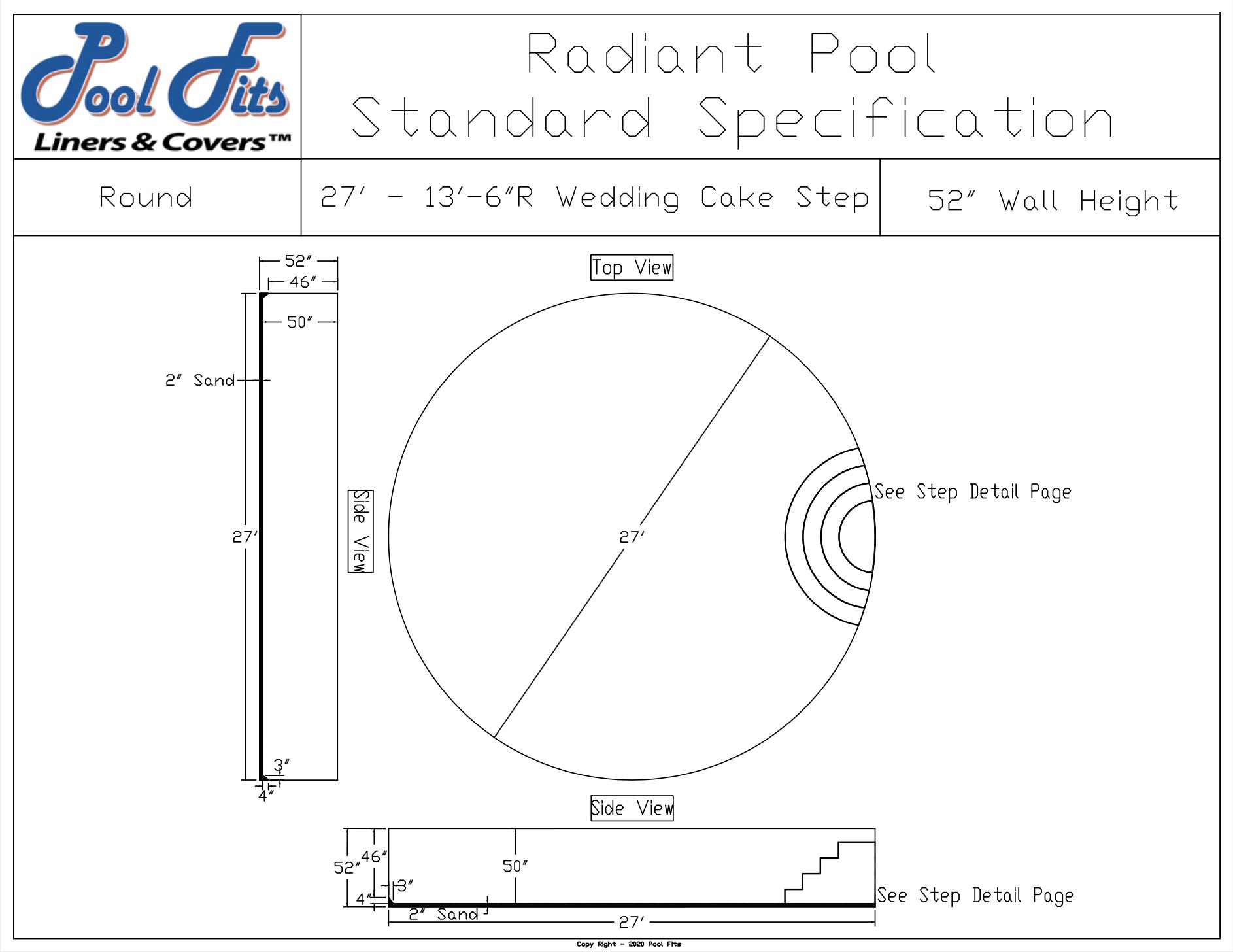 Radiant 27' Round With 13'-6" Wedding Cake Step