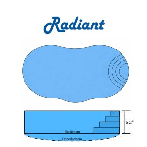 Radiant Blue Lagoon Wedding Cake Step Flat Bottom