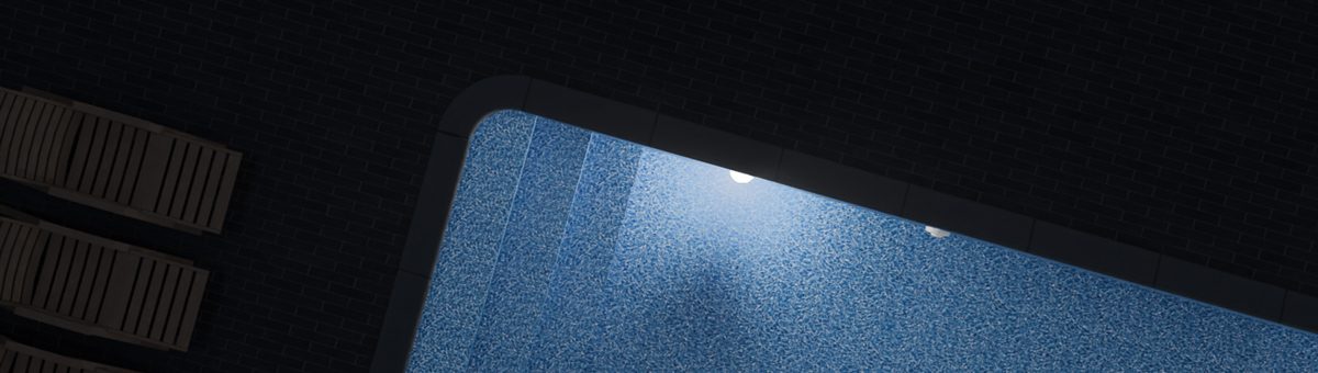 Pool Viewer Inground Vinyl Liner Visualizer - Night Time Overhead View - Pool Fits