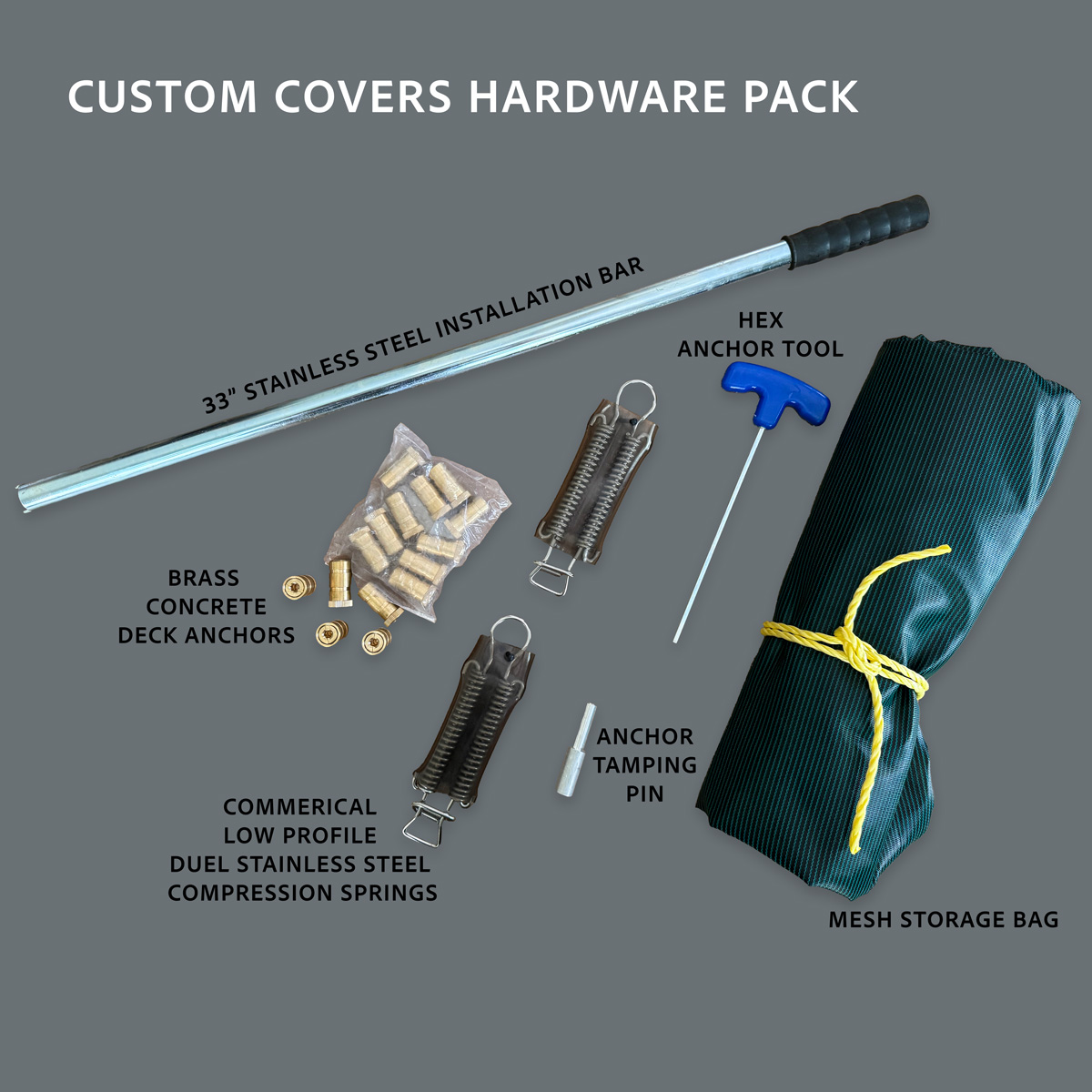 Inground Custom Safety Cover Hardware Pack - Pool Fits