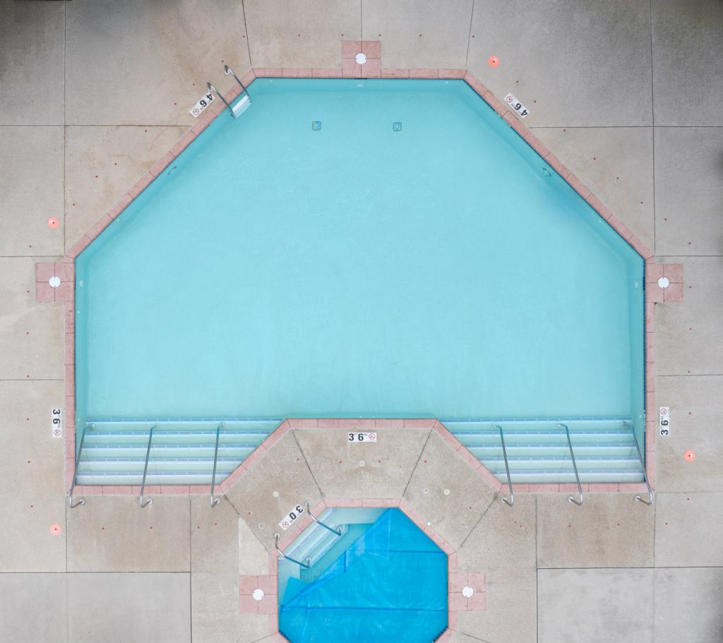 Custom Commercial Safety Cover Pool Before Image - Pool Fits