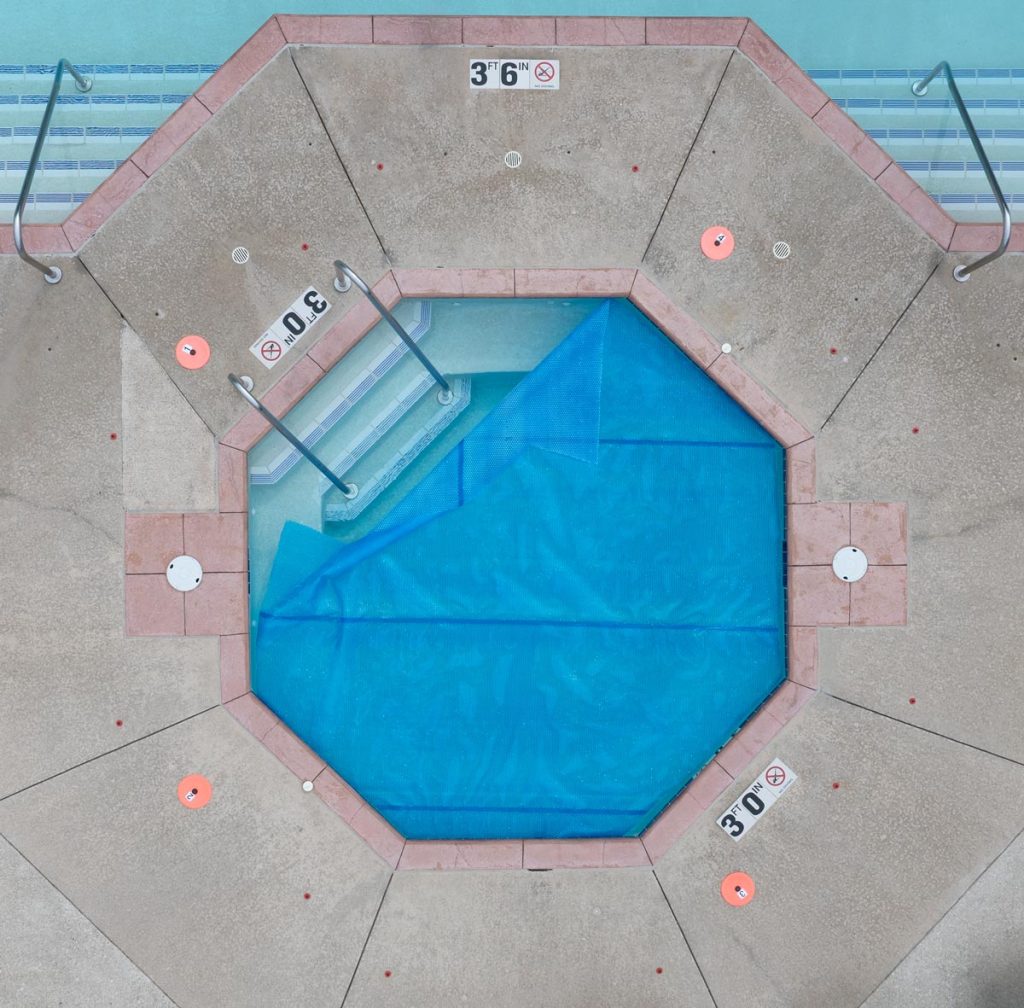 Custom Commercial Safety Cover Spa Before Image - Pool Fits