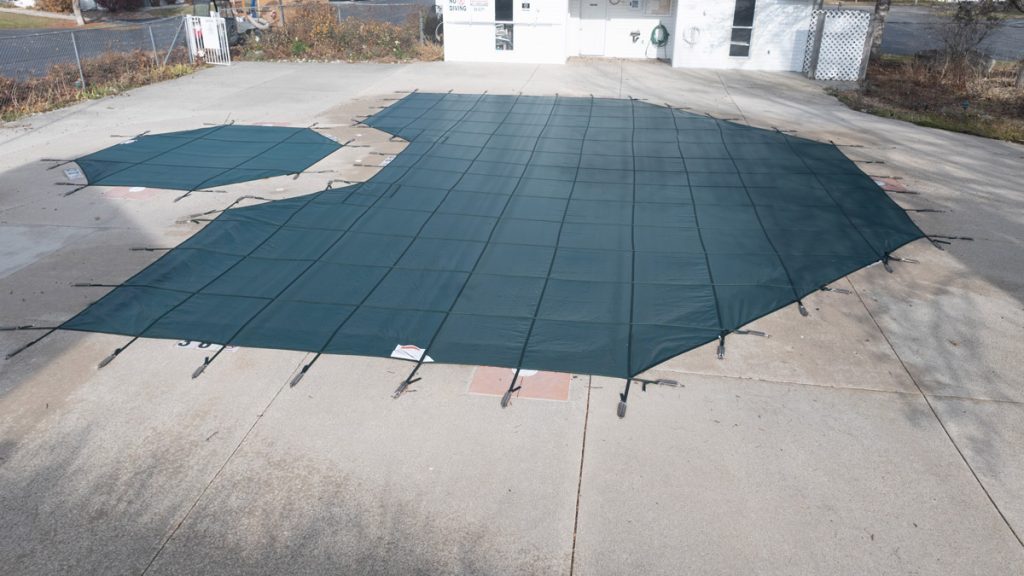 Custom Commercial Pool Safety Cover With Spa - Pool Fits
